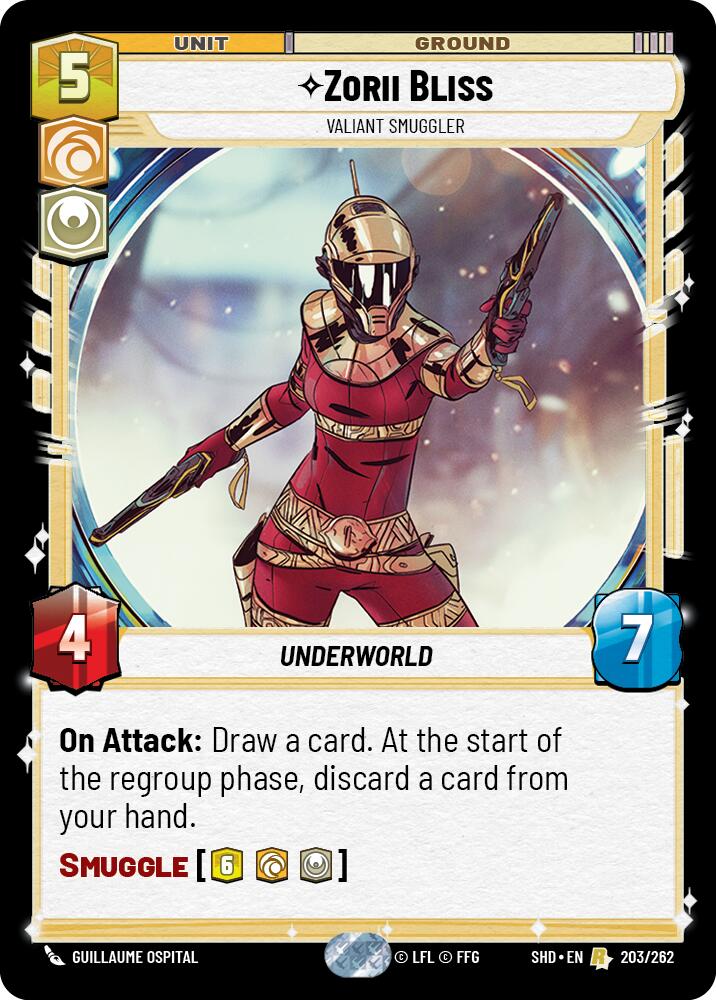Zorii Bliss - Valiant Smuggler (203/262) (203/262) [Shadows of the Galaxy]