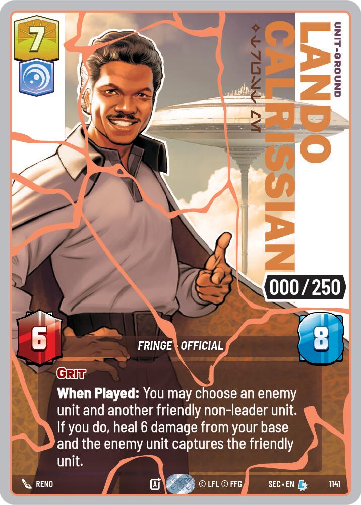 Lando Calrissian - Trust Me (1141) (Serialized) (Rose Gold) (1141) [Secrets of Power]
