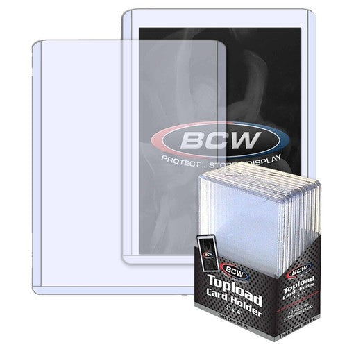 BCW 3x4 Topload Card Holder - White Border